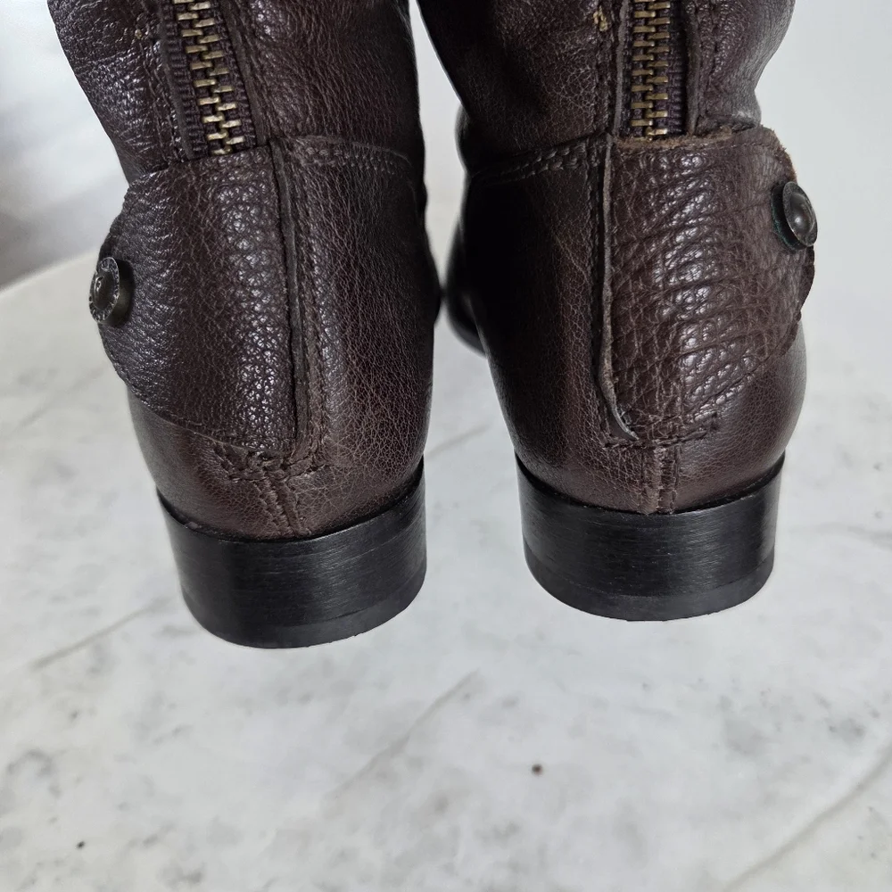 Frye Melissa Brown Leather Knee High Rear Zip Riding Boots 76430 Women’s SZ 7B m